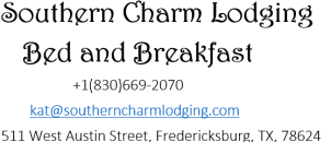 Southern Charm Lodging Bed and Breakfast